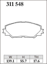 DIXCEL Front Brake Pads - Toyota Corolla (NZE141R/ZRE142R/ZRE152R/ZRE172R/ZRE182R) / Prius Alpha (ZVW41R) / RAV4 (ACA38R/GSA33R) – view 2