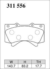 DIXCEL Front Brake Pads - Toyota LandCruiser 200 Series (VDJ200R/URJ202R) / Tundra (USK56L) / Lexus LX570 (URJ201R) – view 2