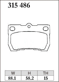 DIXCEL Rear Brake Pads - Lexus IS250 (GSE20R/GSE30R) / GS350 (GRS191R) / Toyota Crown (GRS200R) / Mark X (GRX130R) – view 2