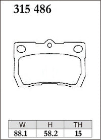 DIXCEL Rear Brake Pads - Lexus IS250 (GSE20R/GSE30R) / GS350 (GRS191R) / Toyota Crown (GRS200R) / Mark X (GRX130R) – view 2