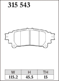 DIXCEL Rear Brake Pads - Toyota Hilux (GUN126R) / Fortuner (GUN156R) / Kluger (GSU50R/GSU55R) / Lexus RX350 (GGL10R) – view 2