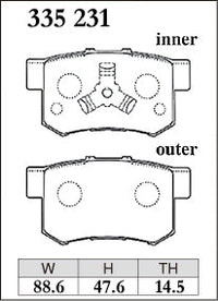 Dixcel Rear Brake Pads - Honda CR-V (RD6/RD7/RE3/RE4/RM1/RM4) – view 2