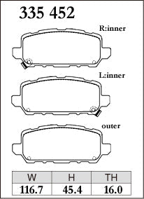 DIXCEL Rear Brake Pads - Honda HR-V / Vezel (RU/RV) / CR-Z (ZF1/ZF2) / Odyssey (RC4) / Accord Hybrid (CR7) – view 2