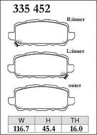 DIXCEL Rear Brake Pads - Honda HR-V / Vezel (RU/RV) / CR-Z (ZF1/ZF2) / Odyssey (RC4) / Accord Hybrid (CR7) – view 2