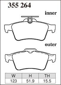 DIXCEL Rear Brake Pads – Ford Focus RS / Focus ST (LW/LZ) / Mazda 3 MPS (BK/BL)