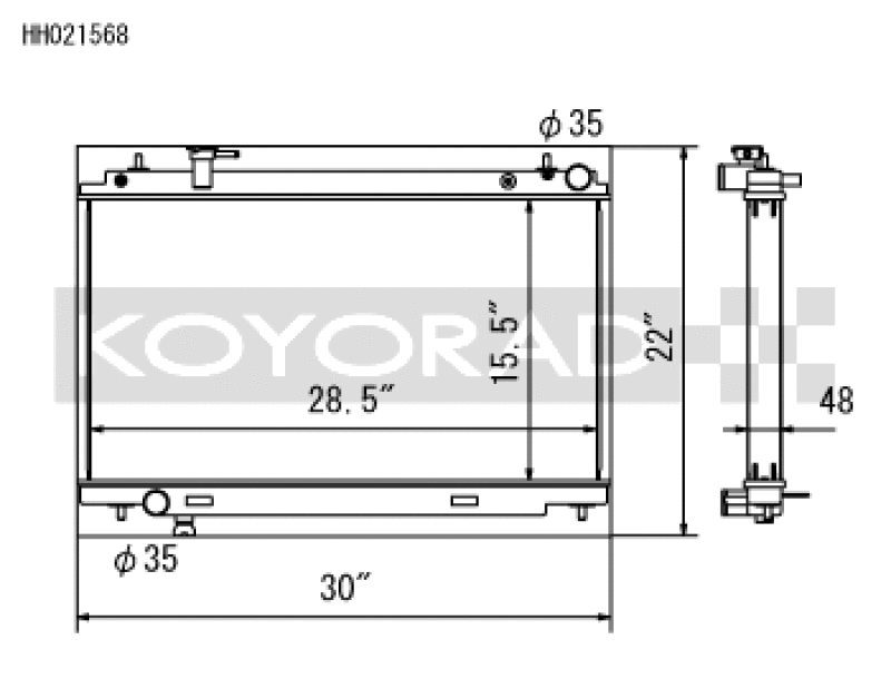 Koyorad HH021568 – 48mm Series Radiator – Nissan 350Z (2003–2006)