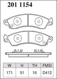 Dixcel 2011154 Brake Pads - Wilwood D412