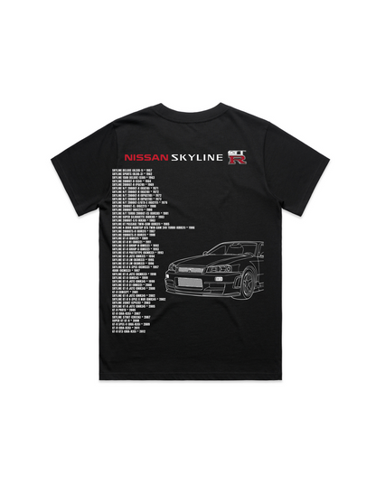 Black Womens Nissan Skyline R34 T-Shirt