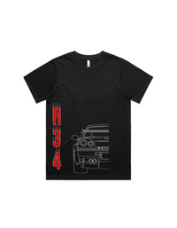 Black Womens Nissan Skyline R34 T-Shirt