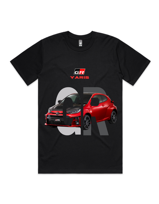 Black Mens Graphic GR Yaris T-Shirt
