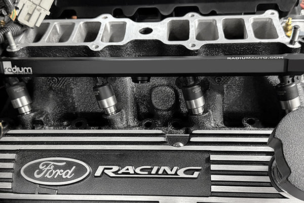 Radium Bosch EV1 Injector Connector Adapter - Installed image - Radium Engineering | Coore Australia