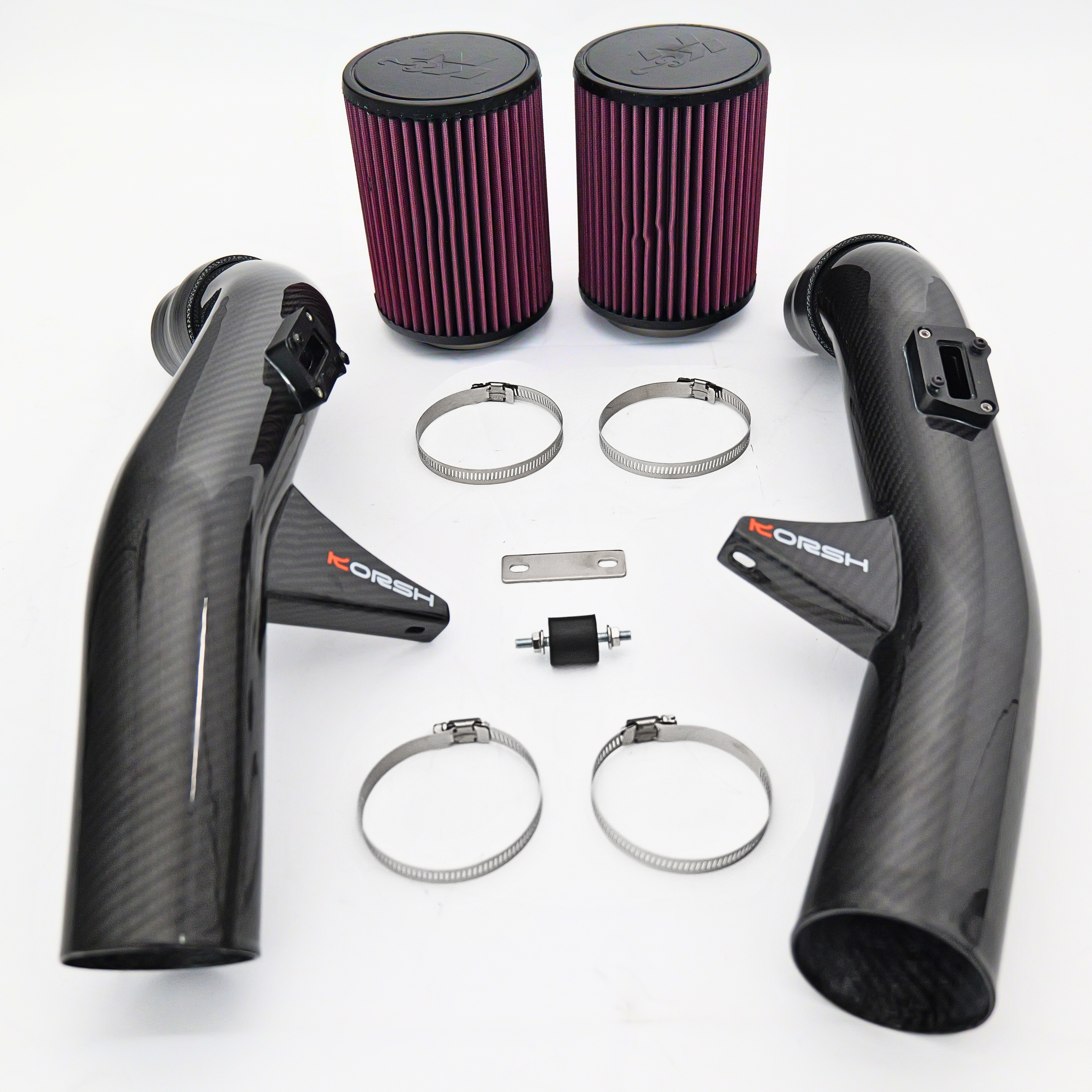 Korsh Nissan R35 GT-R 76mm Dry Carbon Intake Kit - K&N Filters