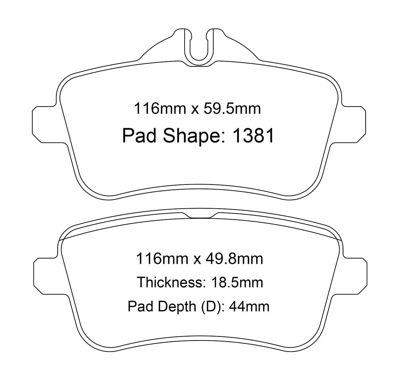 Paragon Brake Pads R7 PBP1381 suit Mercedes CLA45 C117, A45 AMG W176