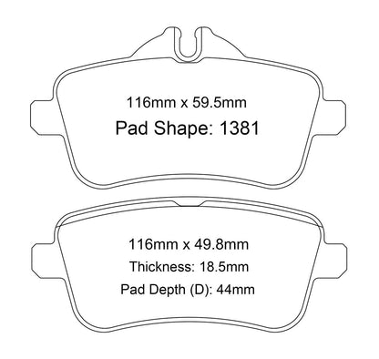 Paragon Brake Pads R7 PBP1381 suit Mercedes CLA45 C117, A45 AMG W176