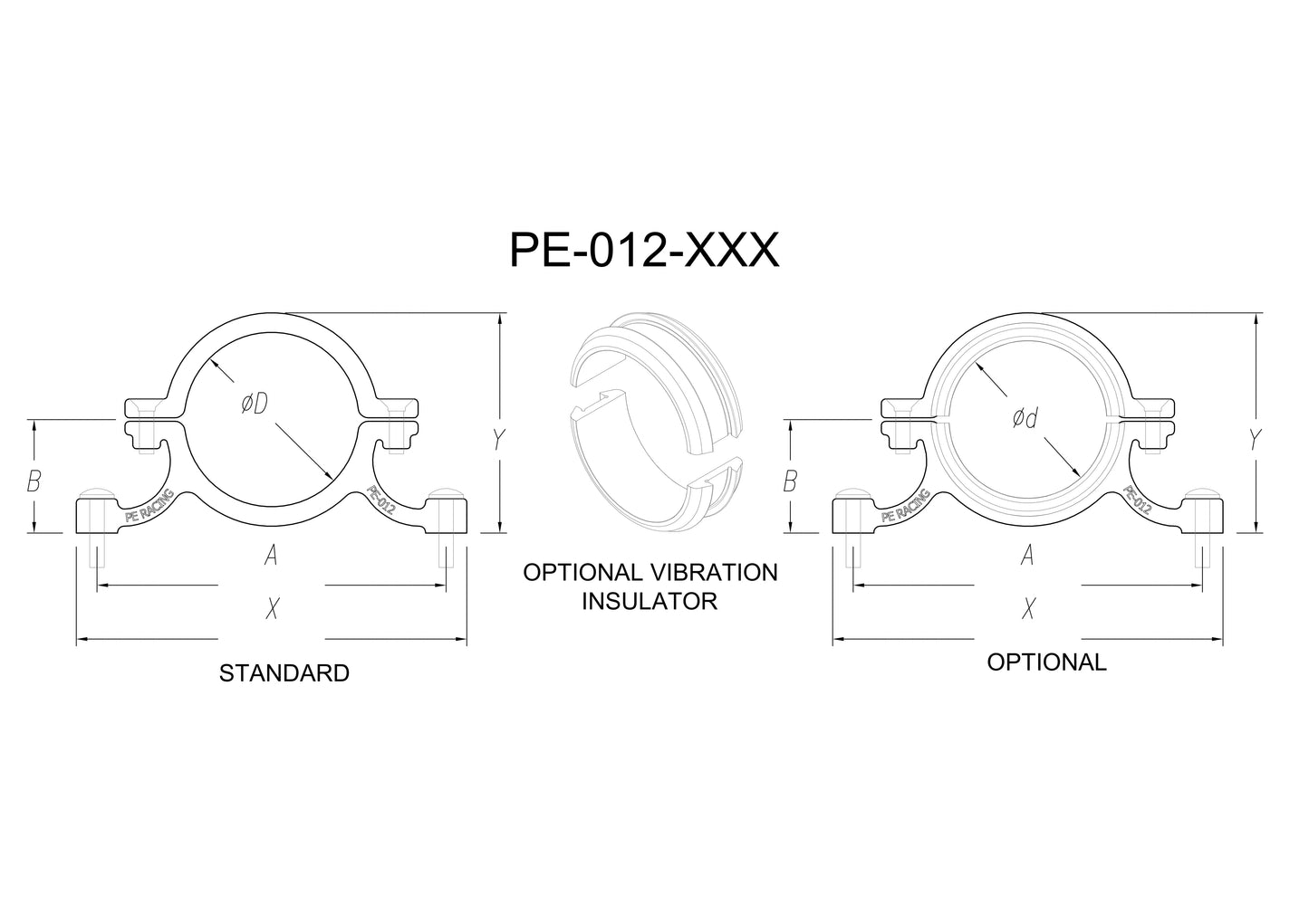 Tube to Panel Mounting Bracket Clamp PE-012 range