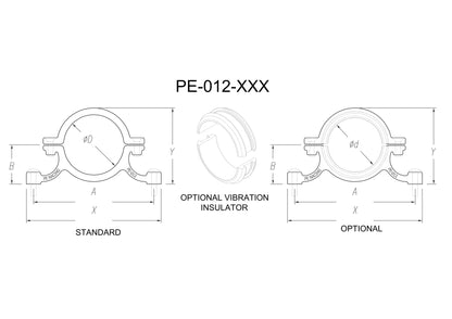 Tube to Panel Mounting Bracket Clamp PE-012 range