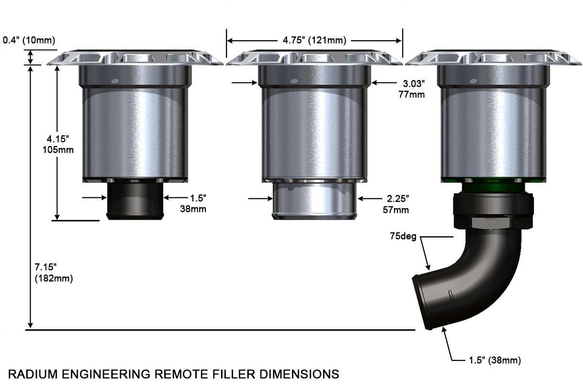 Radium 20-1105-V remote filler dimensions