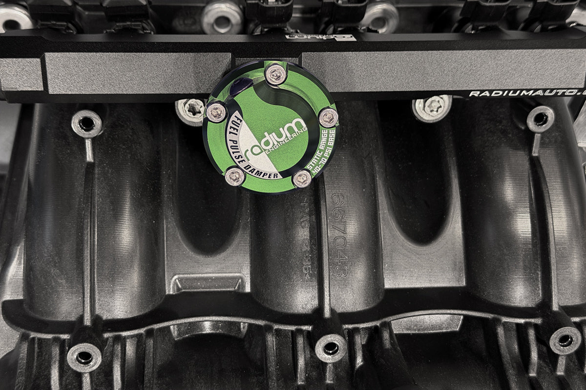 Radium Rotax 999T ACE fuel rail with pulse damper installed