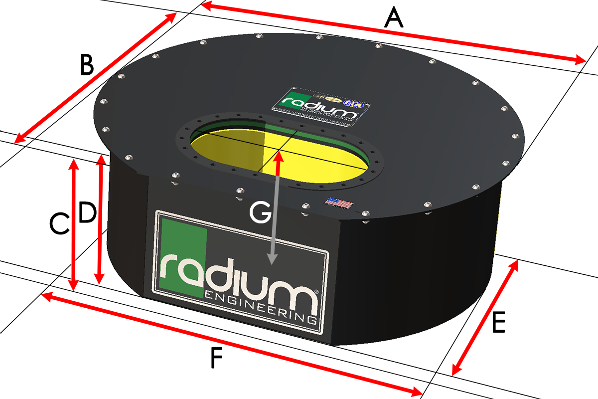 Radium 20-0611 RA-Series Fuel Cell, 10.5 Gallon (39.7L) Spare Tyre, FIA & SFI - Radium Engineering | Coore Australia