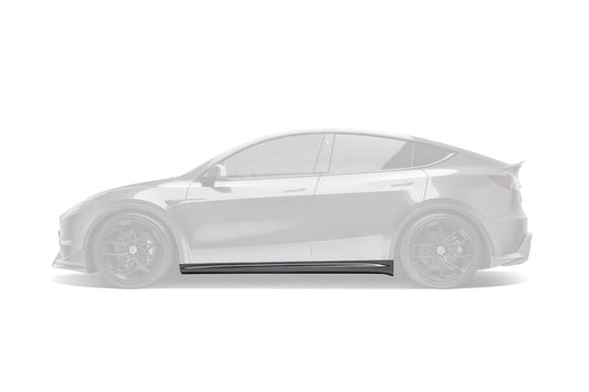 Tesla Model Y V1 Dry Carbon Fiber Side Skirts 2022-2024