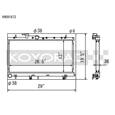 Koyo Aluminium Racing Radiator - Subaru WRX STI GDB 2001-2007
