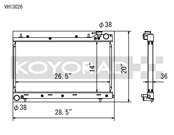 Koyo VH13026 Aluminium Racing Radiator - Subaru Forester SG XT 2.5L Turbo 2004-2008