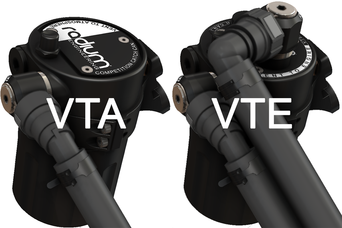 Radium catch can VTA vs VTE configuration