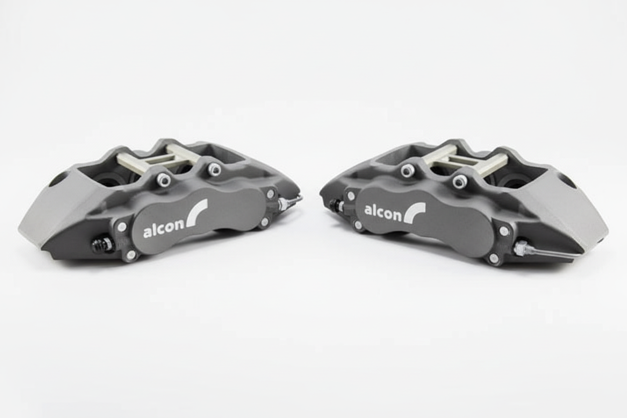 Alcon caliper pair white background