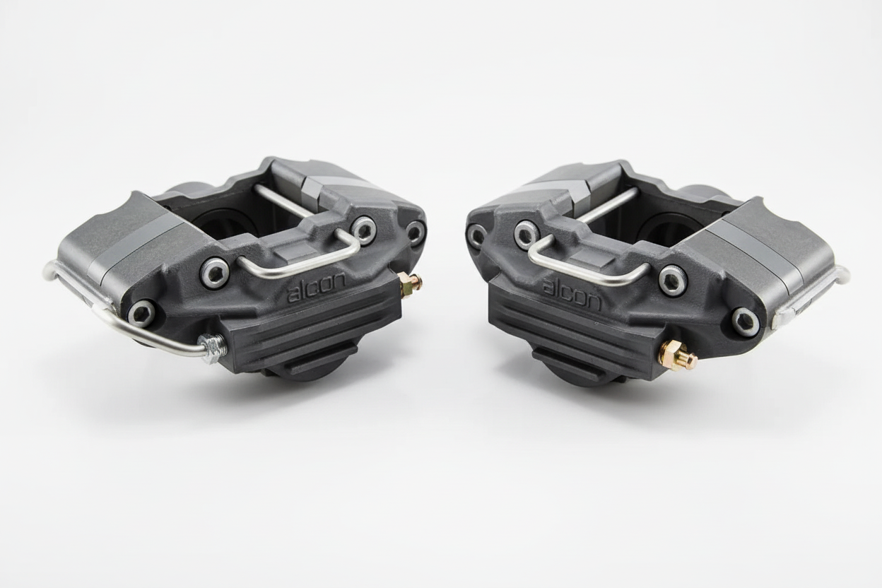 Alcon caliper pair white background