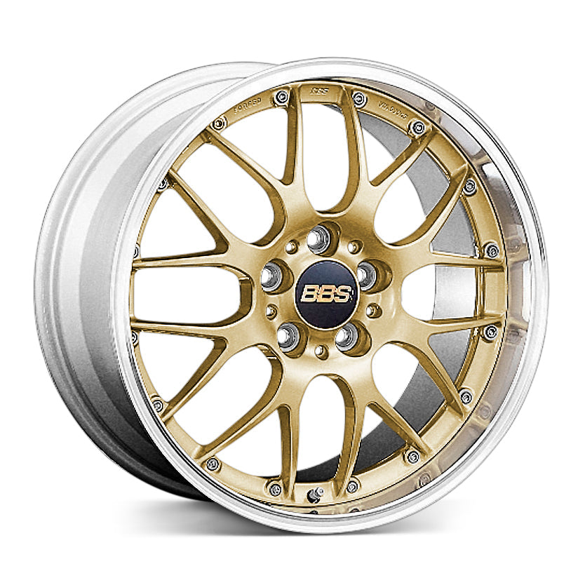 BBS RS-GT wheel – Gold disk and Silver Diamond-cut rim (GL-SLD)
