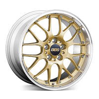 BBS RS-GT wheel – Gold disk and Silver Diamond-cut rim (GL-SLD)