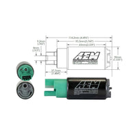 AEM 340LPH E85 High Flow In-Tank Fuel Pump (65mm, No-Hooks, Offset Inlet), WRX/STI/FXT/LGT, R35 GTR