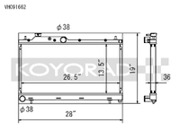 Koyo VH091662 Hyper V-Core Aluminium Racing Radiator – Subaru WRX / STI / Legacy GT / Forester XT