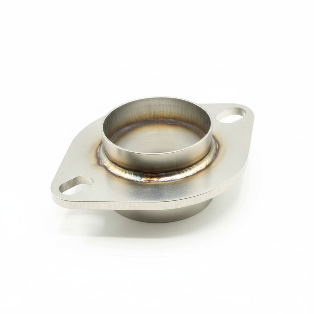 Flange with flared pipe end