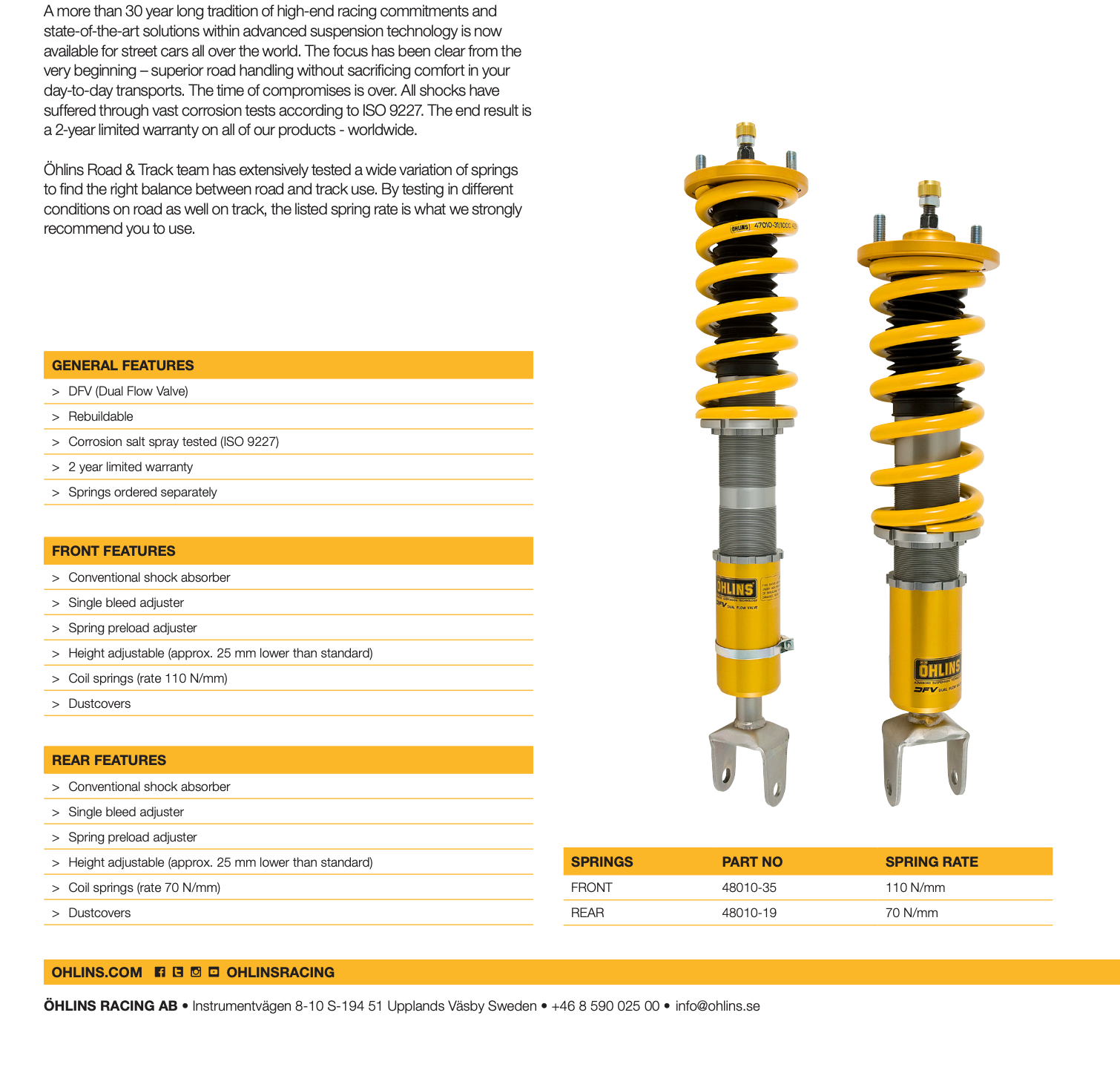Öhlins Road & Track Coilovers – Honda S2000 AP1/AP2 (1999–2009)