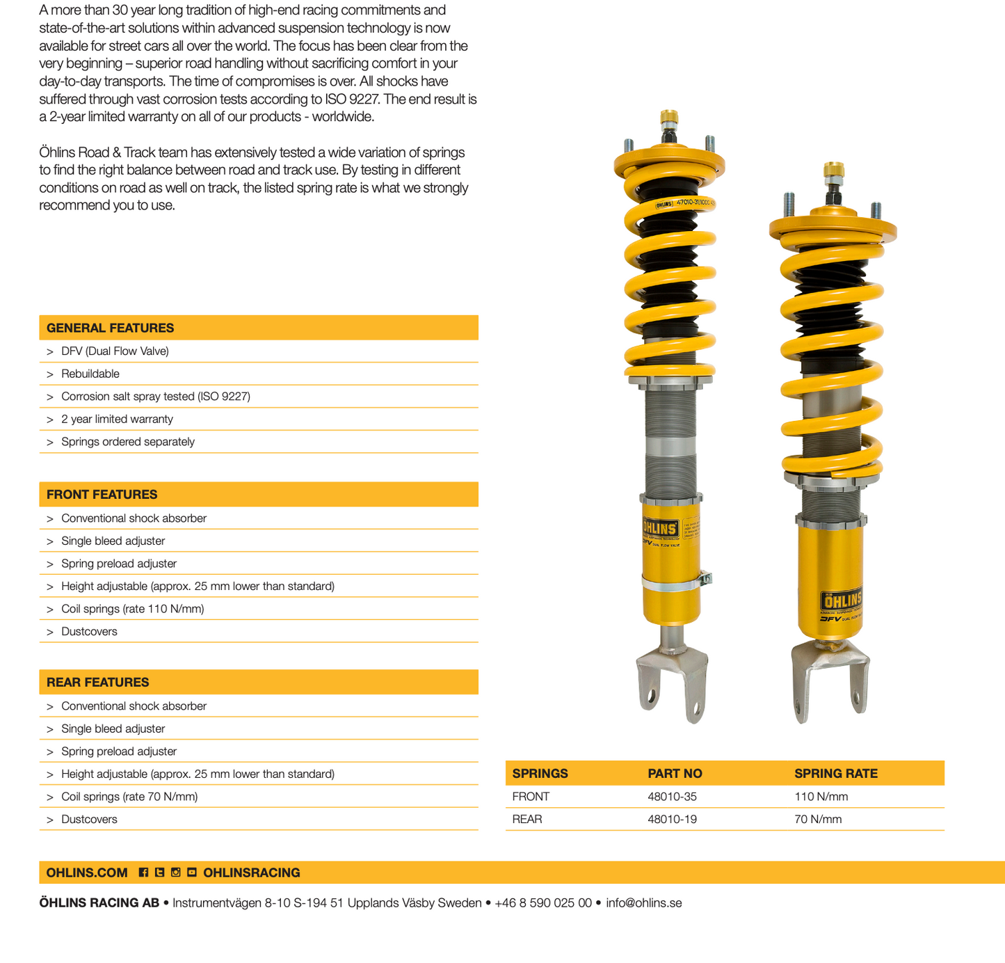 Öhlins Road & Track Coilovers – Honda S2000 AP1/AP2 (1999–2009)