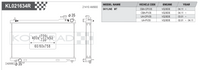Koyorad KL021634R Performance Radiator - Nissan Skyline V35 Infiniti G35 VQ35DE MT dimensions diagram