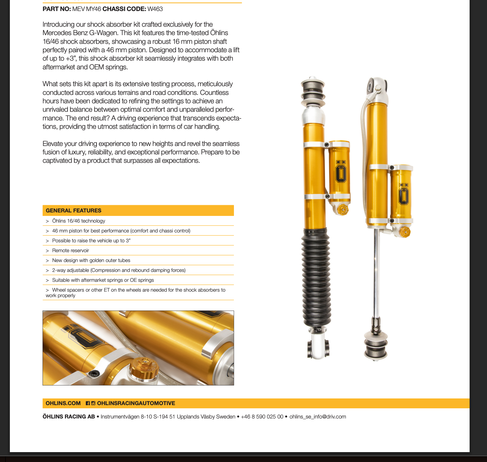 Öhlins Adventure Shock Absorber TTX Set – Mercedes G-Class W463