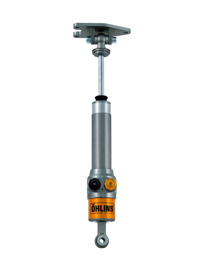 Öhlins TTX damper adjuster detail - compression and rebound knobs
