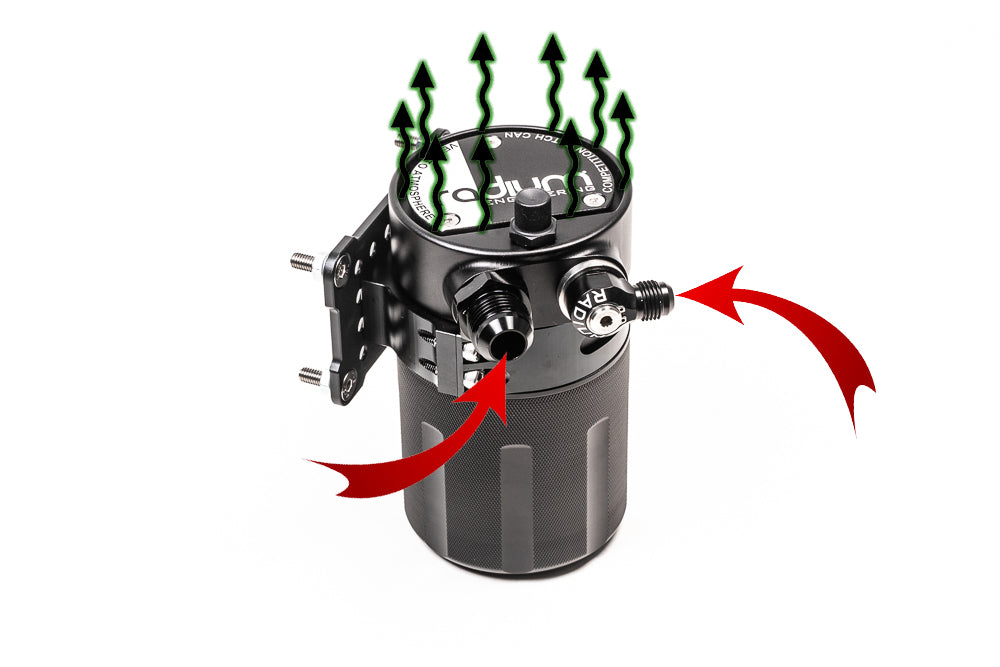 Radium 20-1772 competition catch can VTA configuration airflow